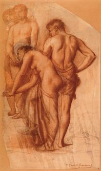 Pierre-Cecile Puvis De Chavannes : Study for Four Figures in Rest